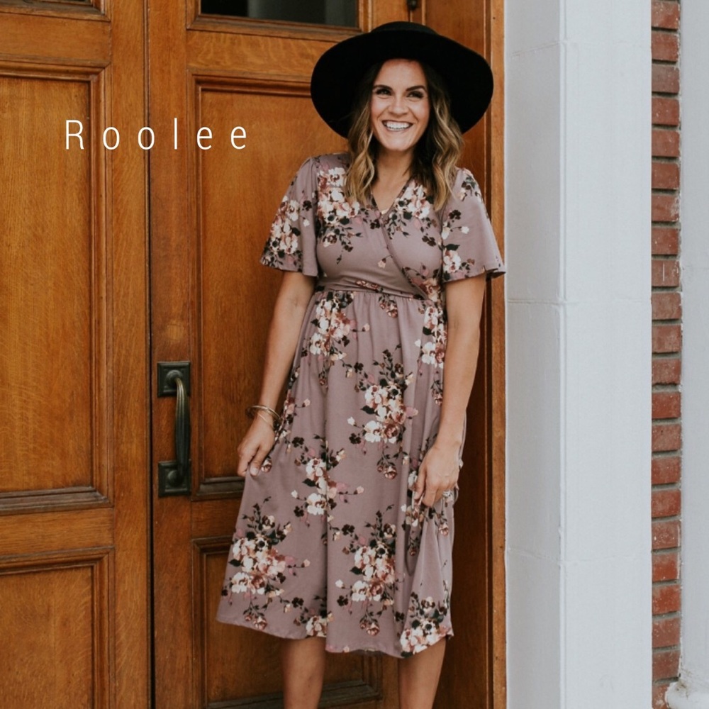 NWOT Roolee floral wrap midi dress
